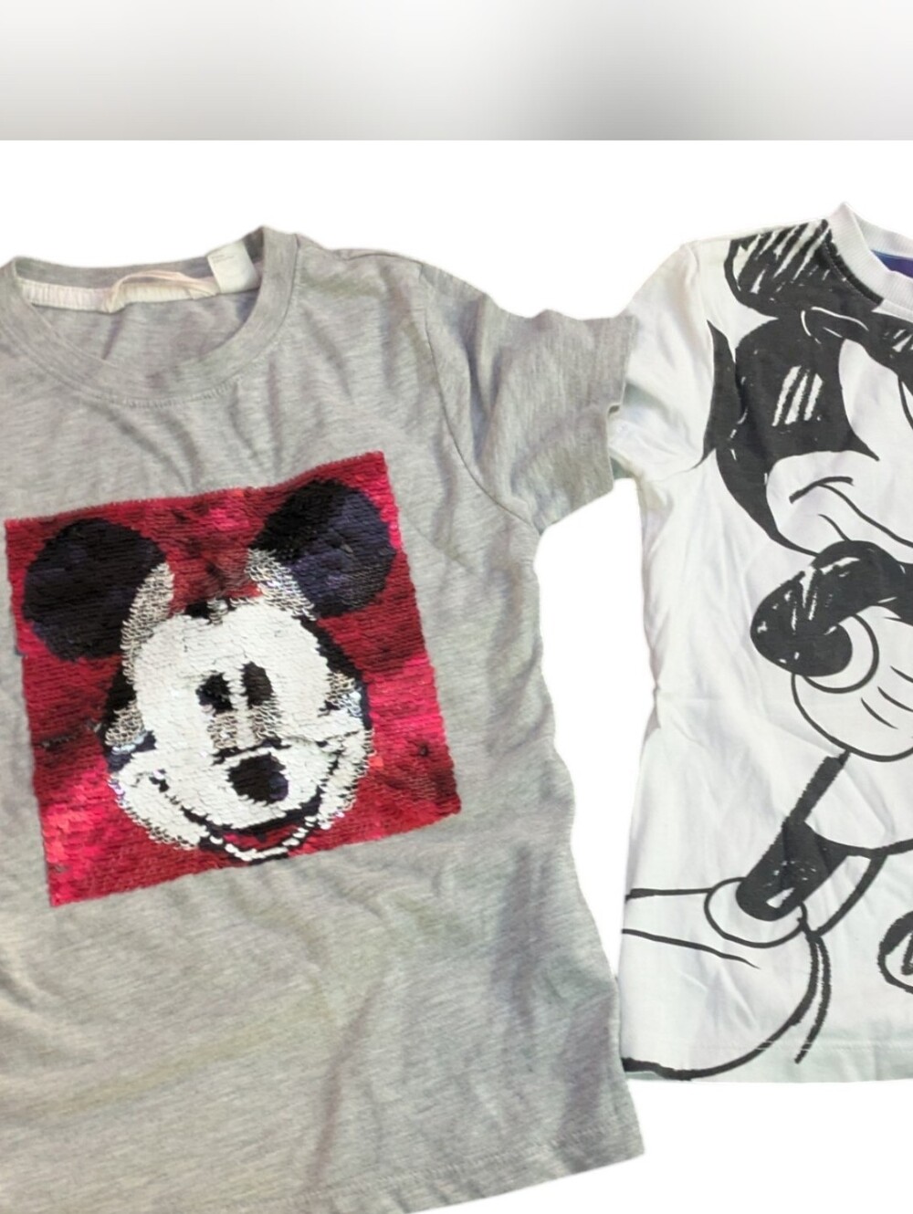 Disney Gray Tee with Reversible Red & Black Sequin Mickey